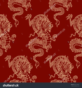 stock-vector-gold-chinese-dragon-on-a-red-background-vector-seamless ...